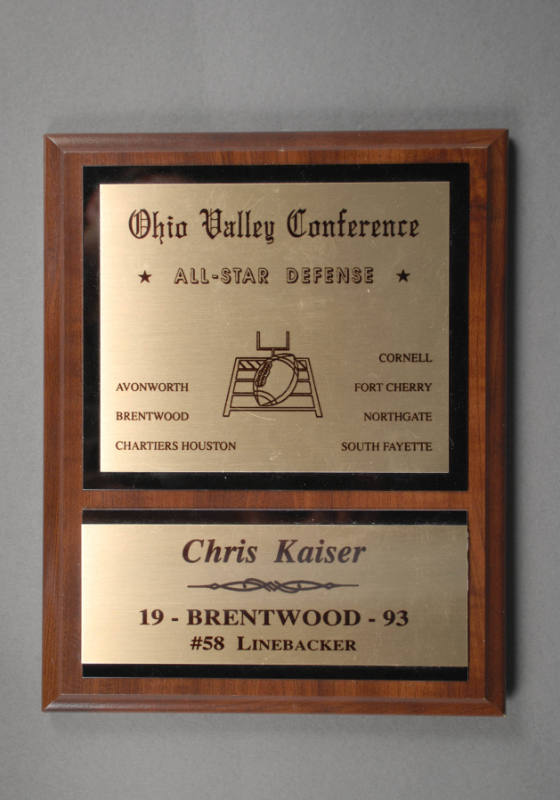 Plaque, Award